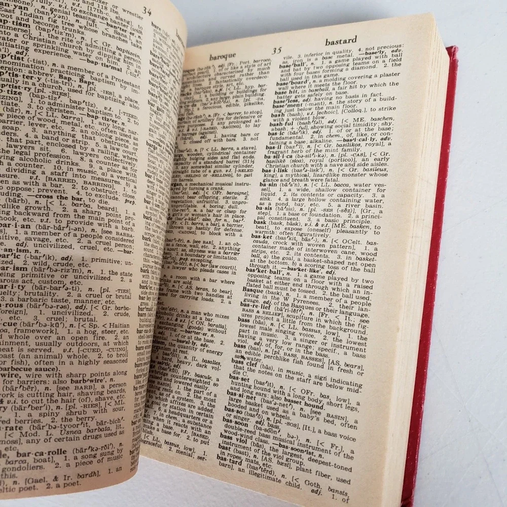 Webster's New World Dictionary 1974 Compact School and Office Edition Red HC